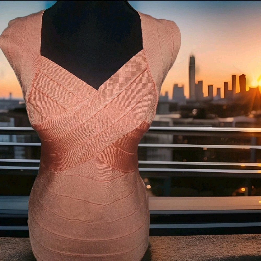Vibrant Orange Midi Dress with Elegant Design